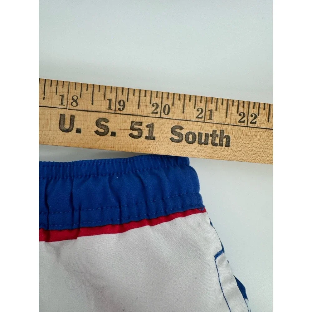 Vineyard Vines Men's Swim Shorts XXL USA Whale Striped Red White Blue Drawstring